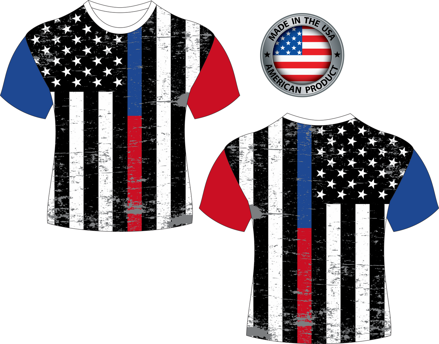 USA Fire and Police American Flag Sublimated Shirt