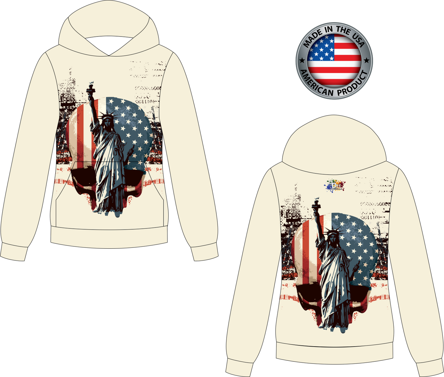 Liberty with Skull USA Hoodie