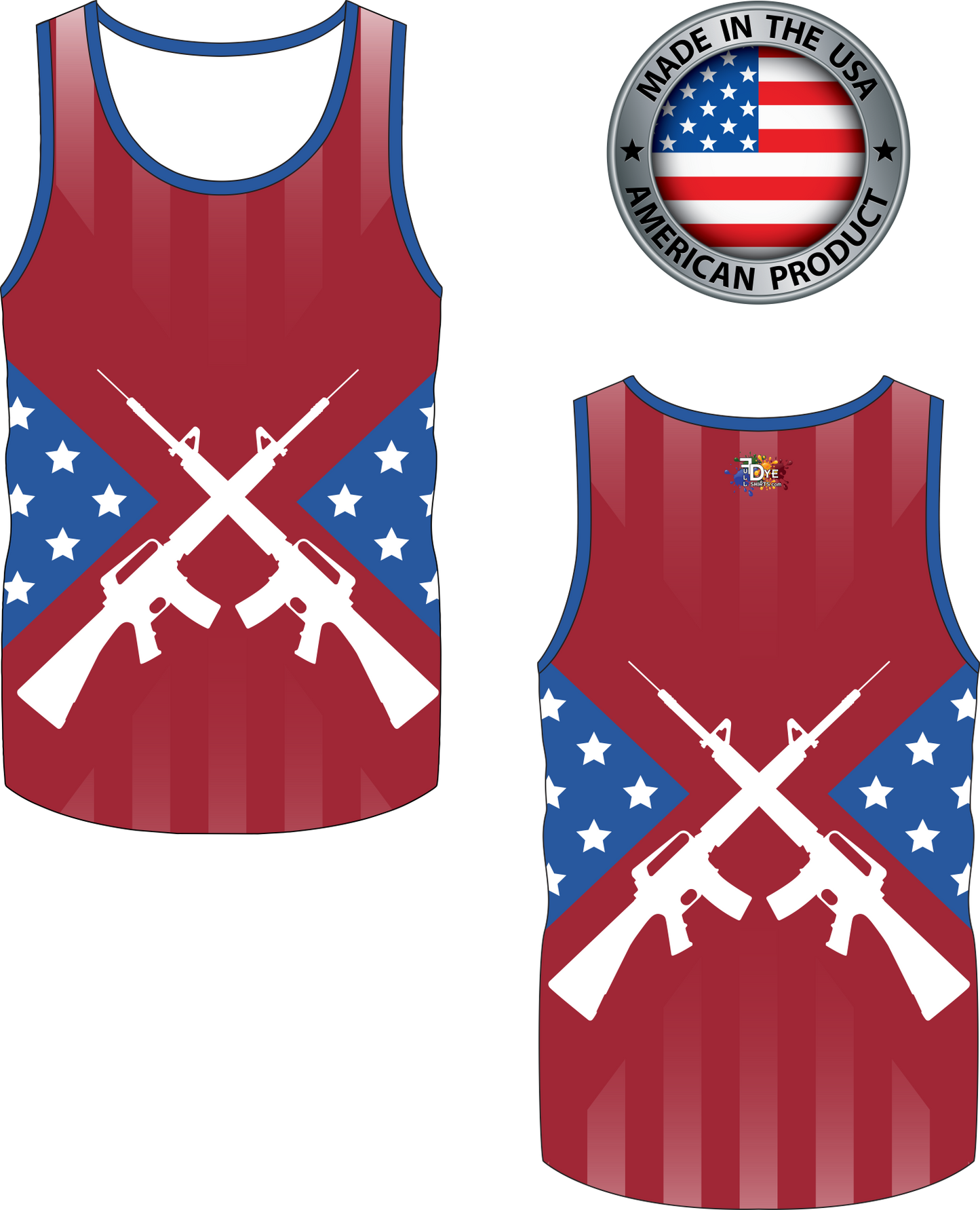 Crossed Guns USA Flag Tank Top