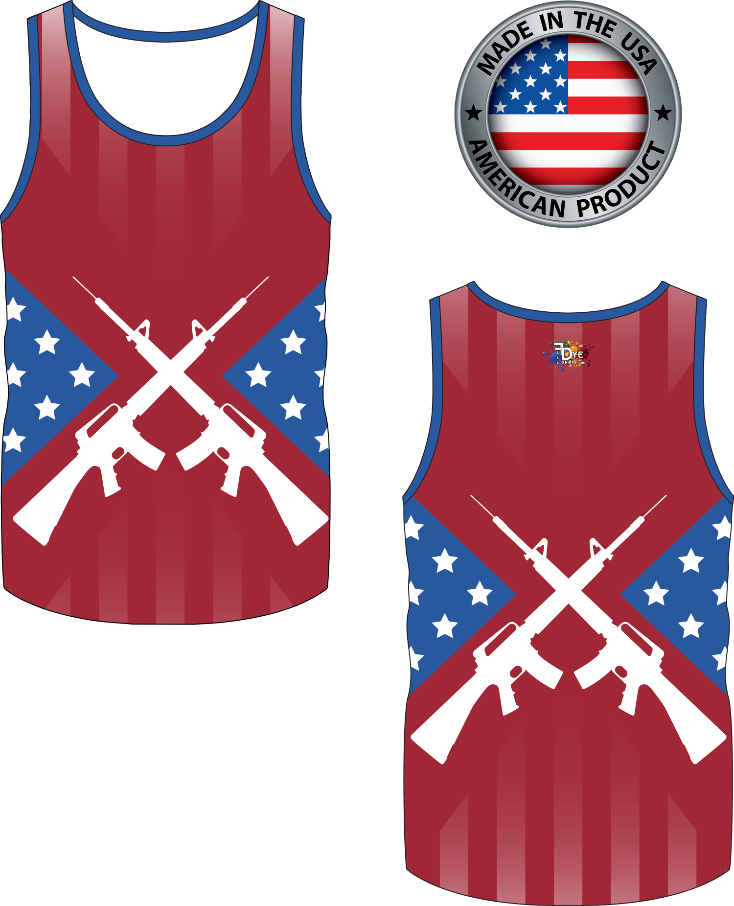Crossed Guns USA Flag Tank Top