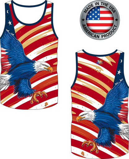 Swooshing USA flag Eagle Tank Top