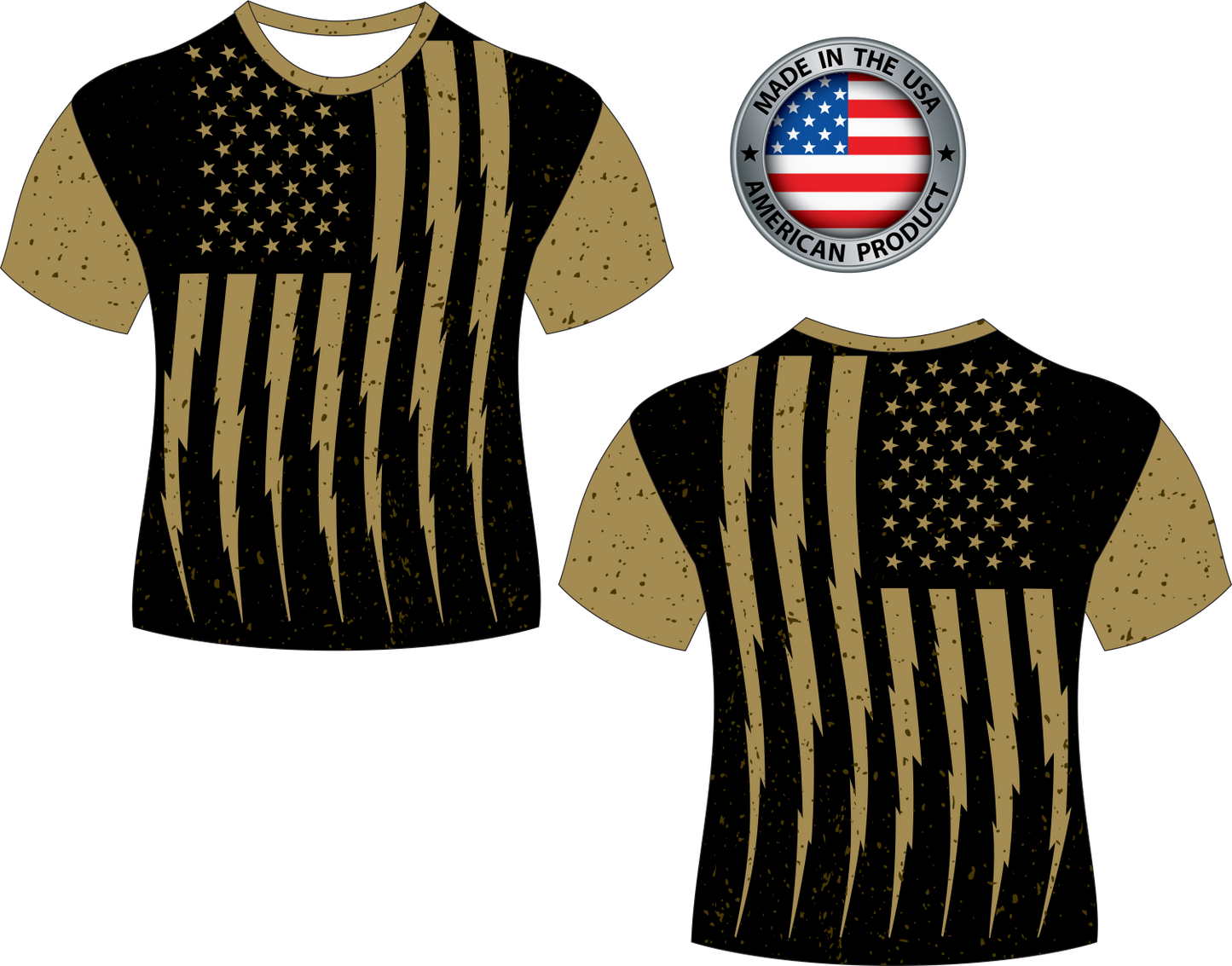 USA Gold American Flag Sublimated Shirt