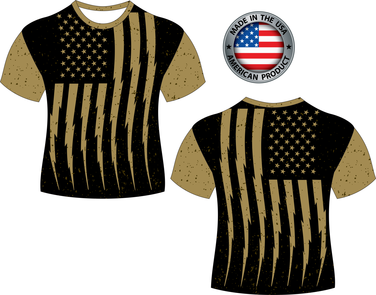 USA Gold American Flag Sublimated Shirt