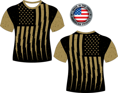 USA Gold American Flag Sublimated Shirt